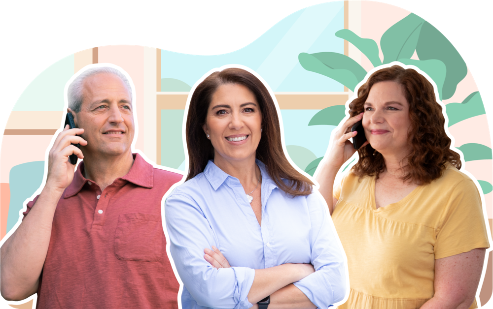 Photo of three people who are part of the Let’s Chat CAR T— One-on-One program
