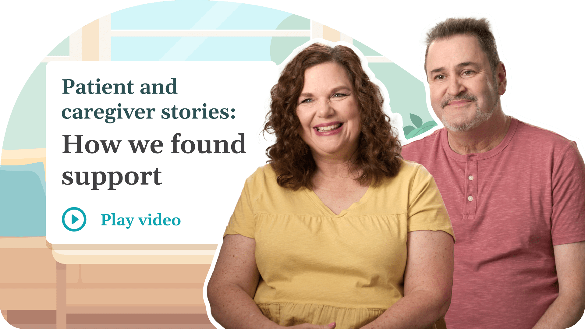 [Tap to play] Thumbnail for a video titled: Patient and caregiver stories: How we found support.